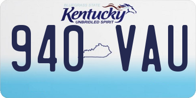 KY license plate 940VAU