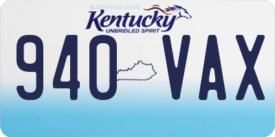 KY license plate 940VAX