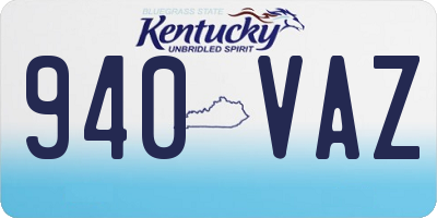 KY license plate 940VAZ
