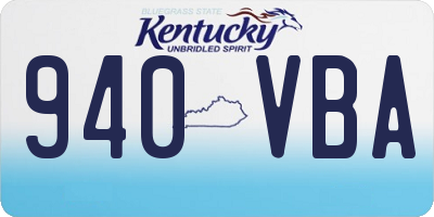 KY license plate 940VBA