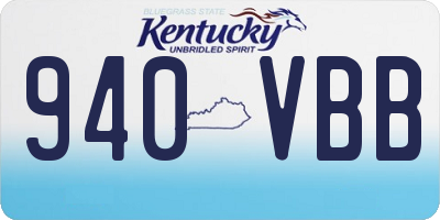 KY license plate 940VBB