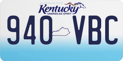 KY license plate 940VBC