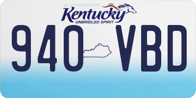 KY license plate 940VBD