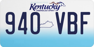 KY license plate 940VBF