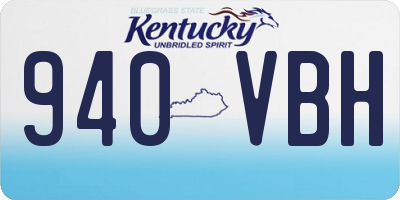 KY license plate 940VBH