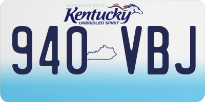 KY license plate 940VBJ