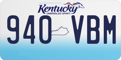 KY license plate 940VBM