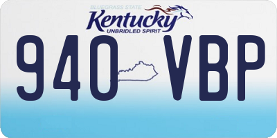 KY license plate 940VBP
