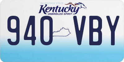 KY license plate 940VBY