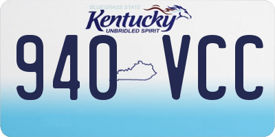 KY license plate 940VCC