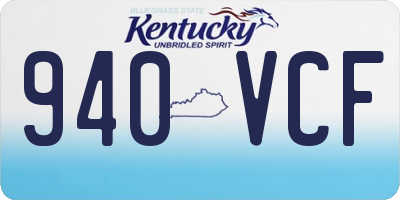KY license plate 940VCF