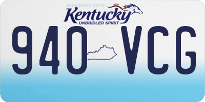 KY license plate 940VCG