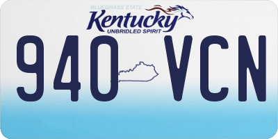 KY license plate 940VCN