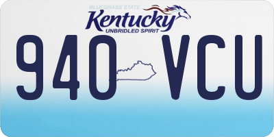 KY license plate 940VCU