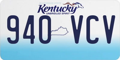 KY license plate 940VCV