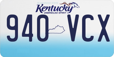KY license plate 940VCX