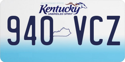 KY license plate 940VCZ