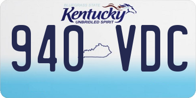 KY license plate 940VDC