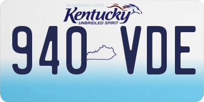 KY license plate 940VDE