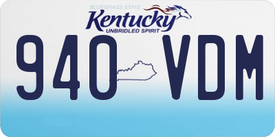 KY license plate 940VDM