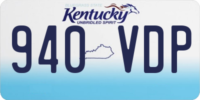 KY license plate 940VDP