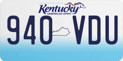 KY license plate 940VDU
