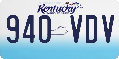 KY license plate 940VDV