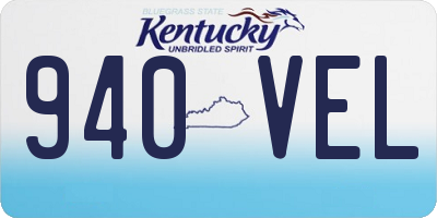 KY license plate 940VEL