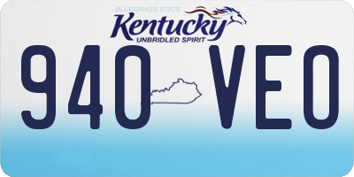 KY license plate 940VEO