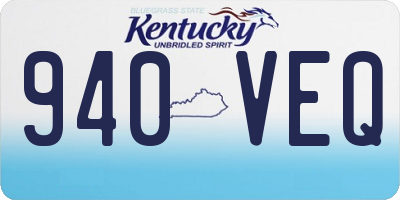 KY license plate 940VEQ