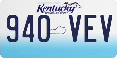 KY license plate 940VEV