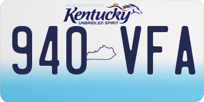 KY license plate 940VFA