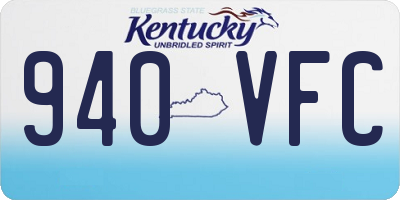 KY license plate 940VFC
