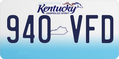 KY license plate 940VFD