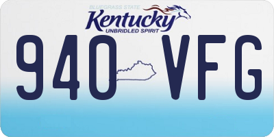 KY license plate 940VFG