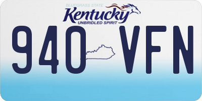 KY license plate 940VFN