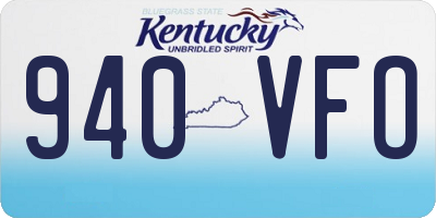 KY license plate 940VFO