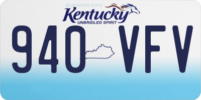 KY license plate 940VFV