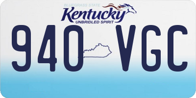 KY license plate 940VGC