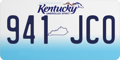 KY license plate 941JCO