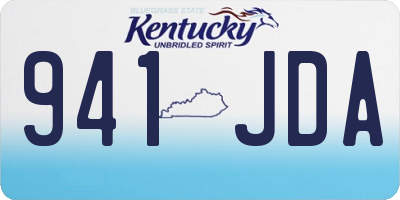 KY license plate 941JDA