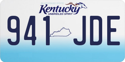 KY license plate 941JDE