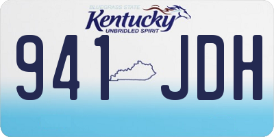 KY license plate 941JDH