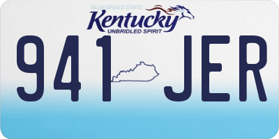 KY license plate 941JER