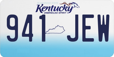 KY license plate 941JEW