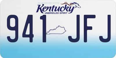 KY license plate 941JFJ