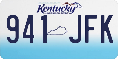 KY license plate 941JFK