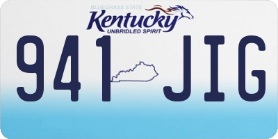 KY license plate 941JIG