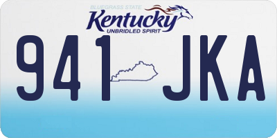 KY license plate 941JKA