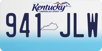 KY license plate 941JLW